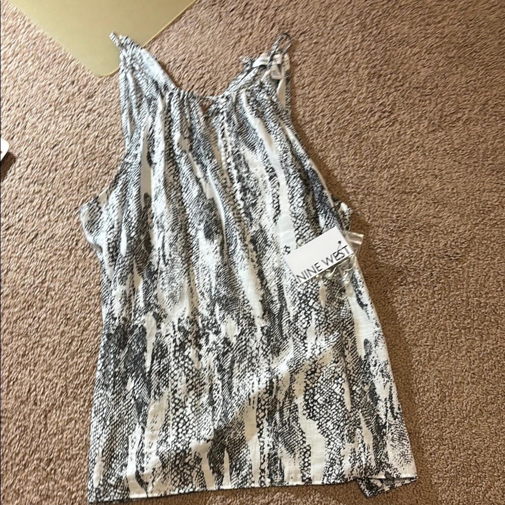 Nine West Silver Sleeveless Tank Top